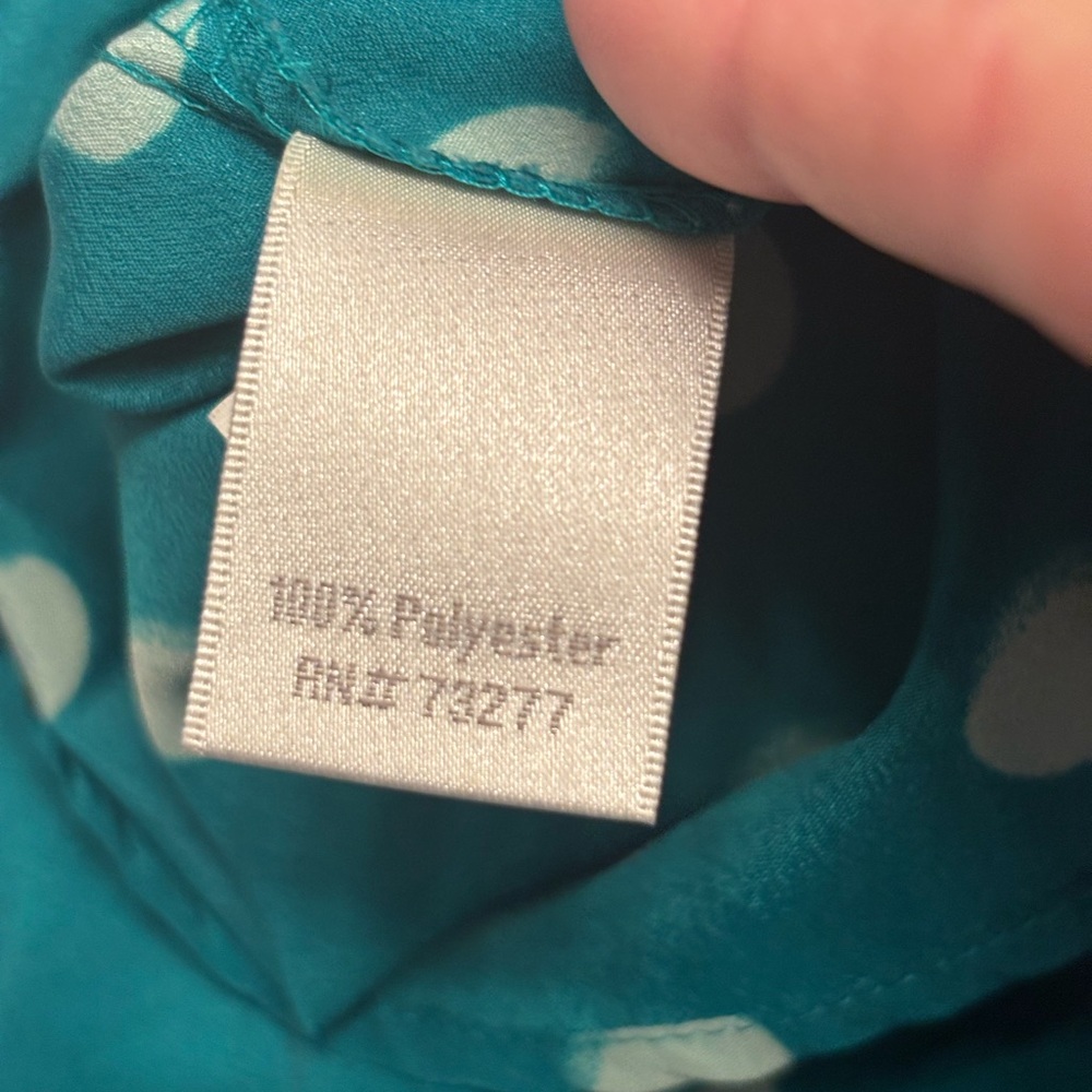 LC Lauren Conrad Teal Polka Dot Blouse - Picture 8 of 8